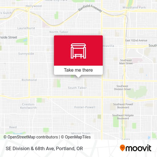 SE Division & 68th Ave map