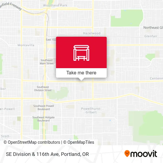SE Division & 116th Ave map