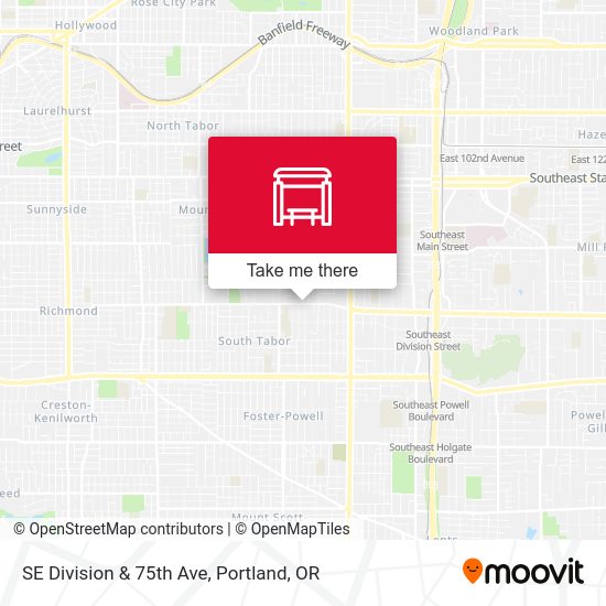 SE Division & 75th Ave map