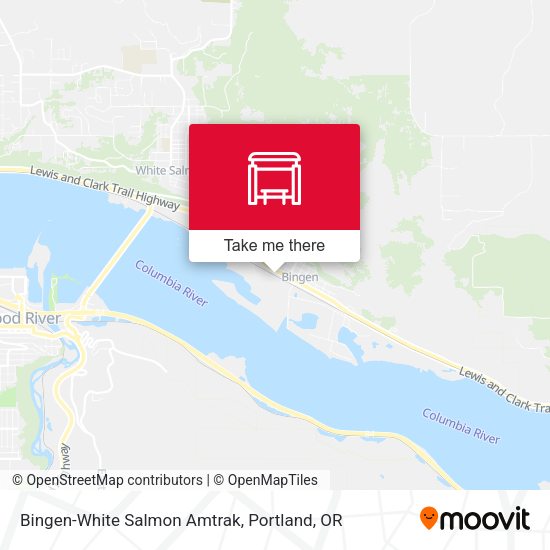 Bingen-White Salmon Amtrak map