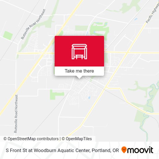 S Front St at Woodburn Aquatic Center map