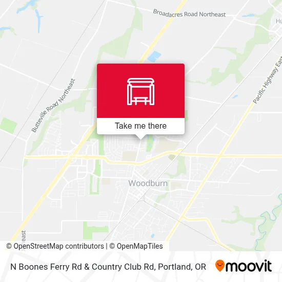 N Boones Ferry Rd & Country Club Rd map