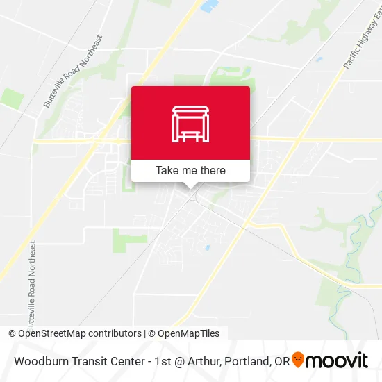 Woodburn Transit Center - 1st @ Arthur map