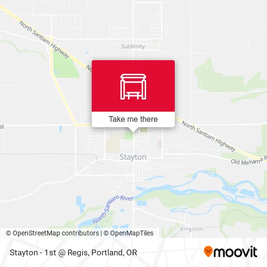 Stayton - 1st @ Regis map