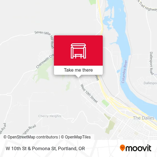 W 10th St & Pomona St map