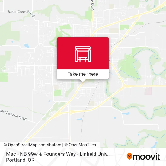 Mac - NB 99w & Founders Way - Linfield Univ. map