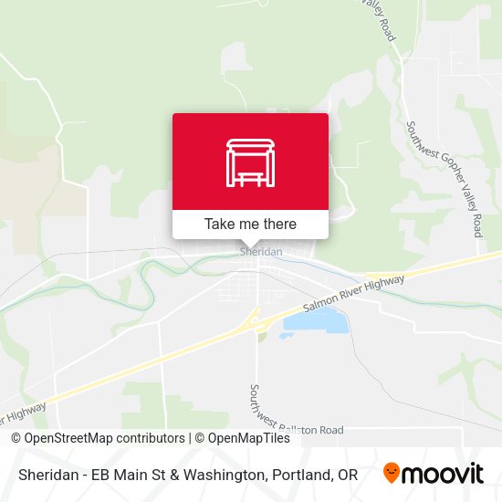 Sheridan - EB Main St & Washington map