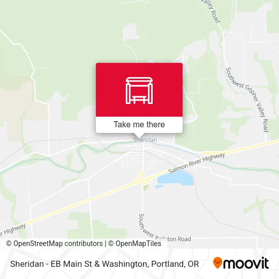 Sheridan - EB Main St & Washington map