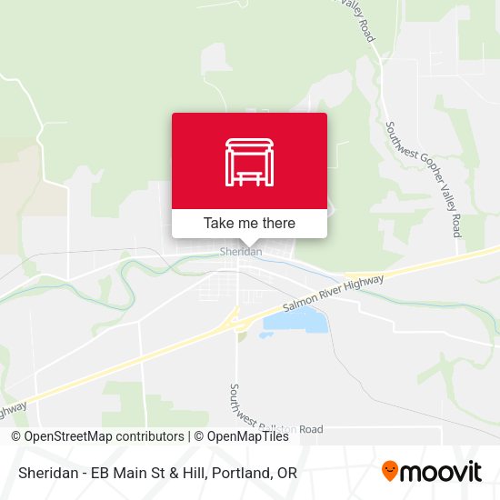 Sheridan - EB Main St & Hill map