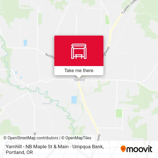 Yamhill - NB Maple St & Main - Umpqua Bank map