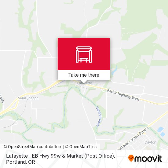 Lafayette - EB Hwy 99w & Market (Post Office) map