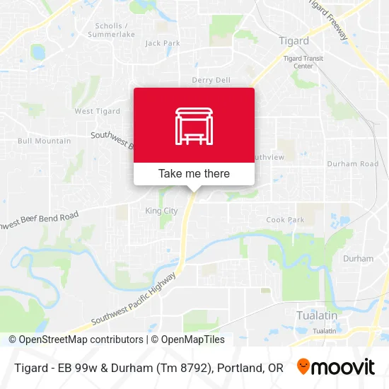 Tigard - EB 99w & Durham (Tm 8792) map