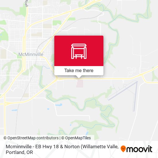 Mcminnville - EB Hwy 18 & Norton map