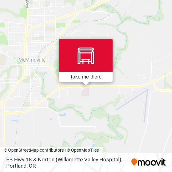 EB Hwy 18 & Norton (Willamette Valley Hospital) map
