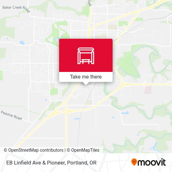 EB Linfield Ave & Pioneer map