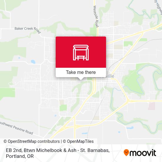 EB 2nd, Btwn Michelbook & Ash - St. Barnabas map