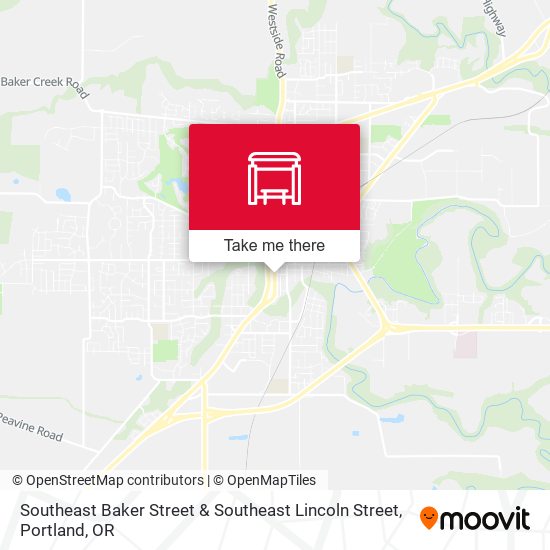Southeast Baker Street & Southeast Lincoln Street map
