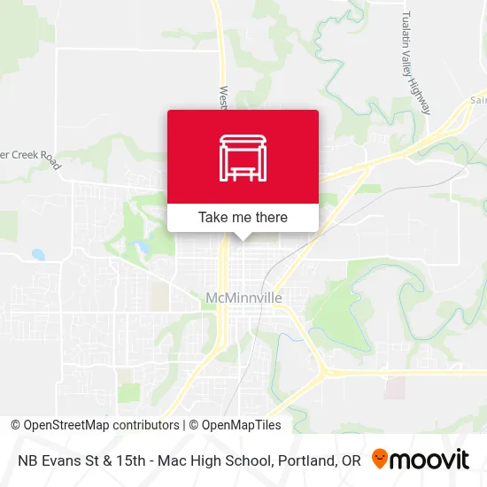 NB Evans St & 15th - Mac High School map