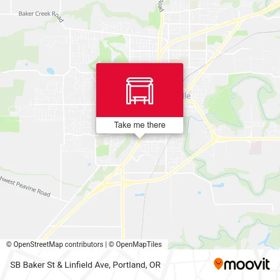 SB Baker St & Linfield Ave map