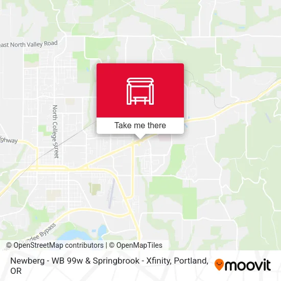 Newberg - WB 99w & Springbrook - Xfinity map