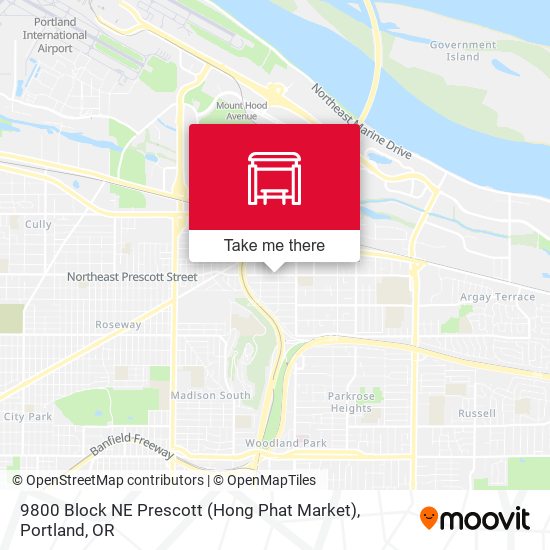 9800 Block NE Prescott (Hong Phat Market) map
