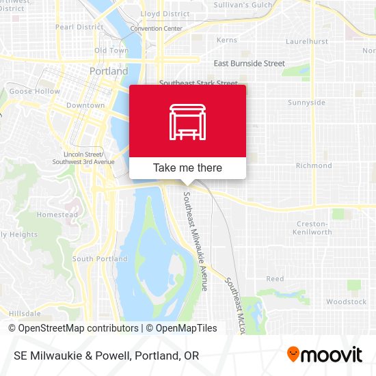 SE Milwaukie & Powell map