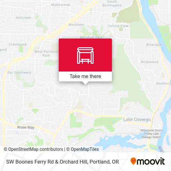SW Boones Ferry Rd & Orchard Hill map