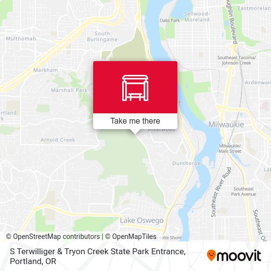 S Terwilliger & Tryon Creek State Park Entrance map