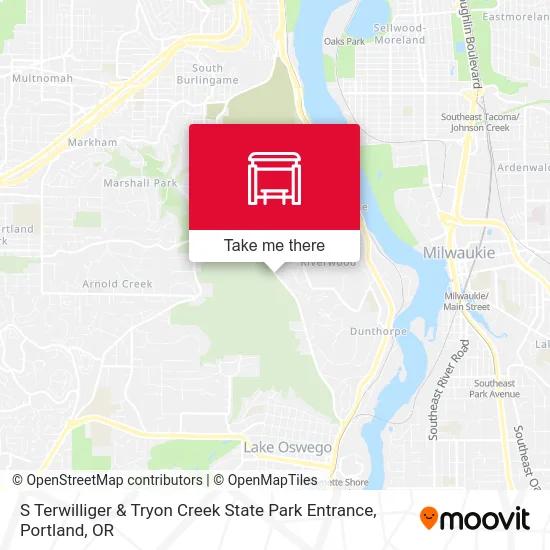 S Terwilliger & Tryon Creek State Park Entrance map