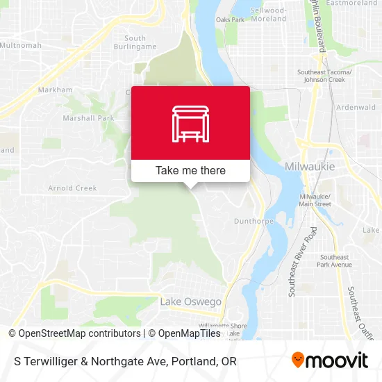 S Terwilliger & Northgate Ave map