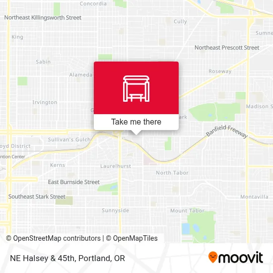 NE Halsey & 45th map