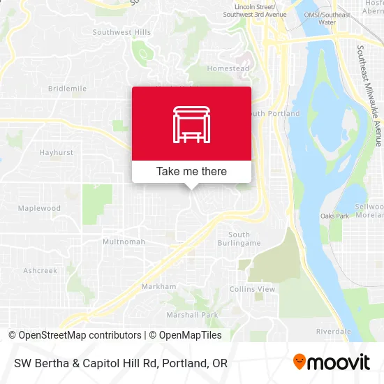 SW Bertha & Capitol Hill Rd map