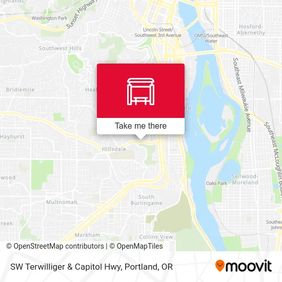 Mapa de SW Terwilliger & Capitol Hwy