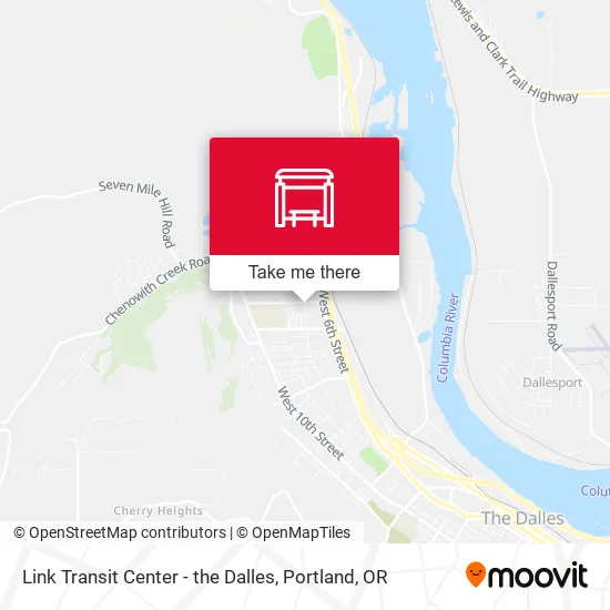 Link Transit Center - the Dalles map
