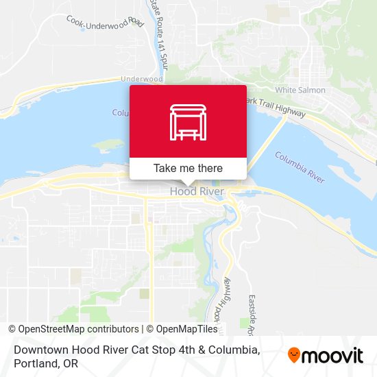 Mapa de Downtown Hood River Cat Stop 4th & Columbia