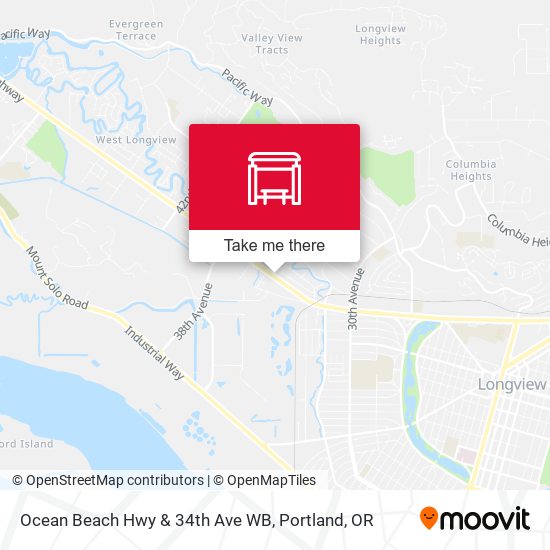 Ocean Beach Hwy & 34th Ave WB map