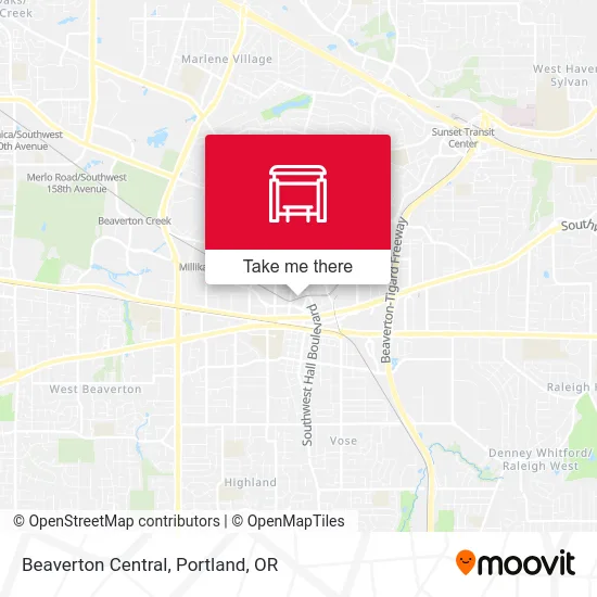 Beaverton Central map