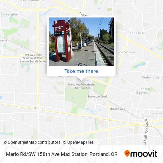 Merlo Rd / SW 158th Ave Max Station map