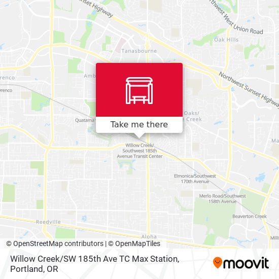 Willow Creek / SW 185th Ave TC Max Station map