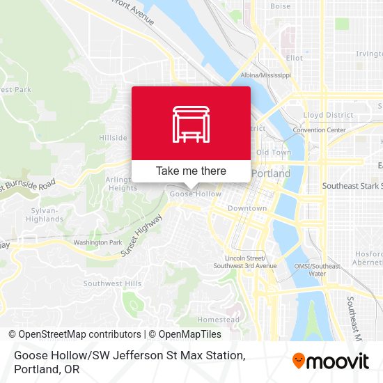 Goose Hollow / SW Jefferson St Max Station map