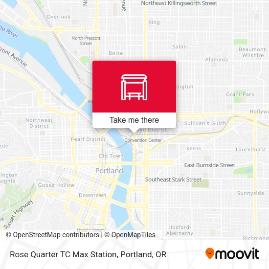 Mapa de Rose Quarter TC Max Station