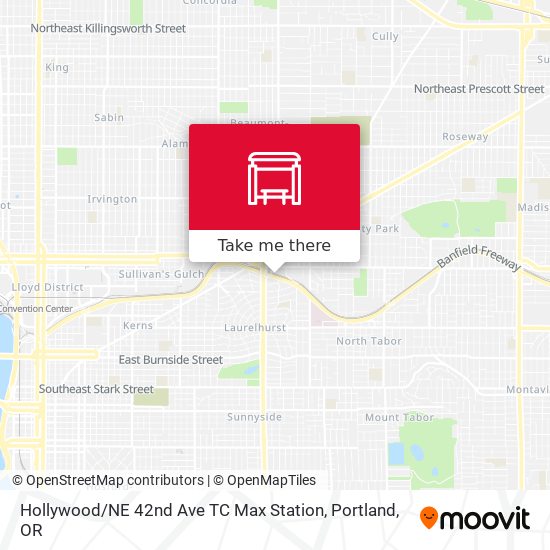 Hollywood / NE 42nd Ave TC Max Station map