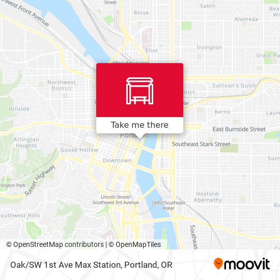 Oak/SW 1st Ave Max Station map