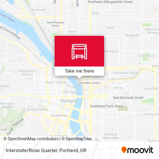 Mapa de Interstate/Rose Quarter
