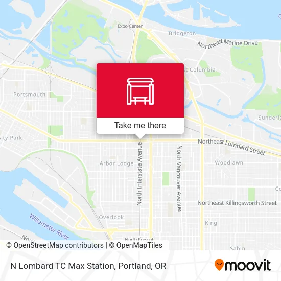 Mapa de N Lombard TC Max Station