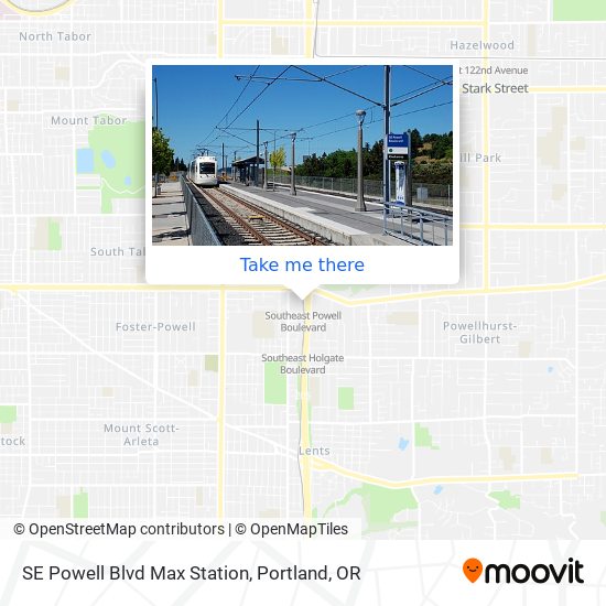 SE Powell Blvd Max Station map