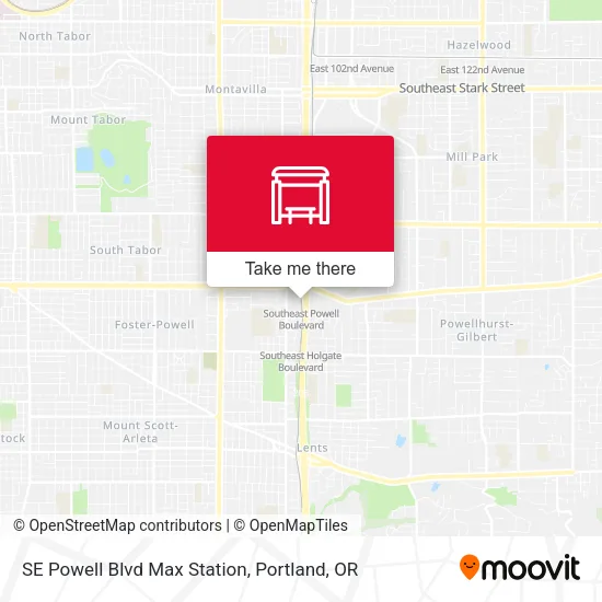Mapa de SE Powell Blvd Max Station