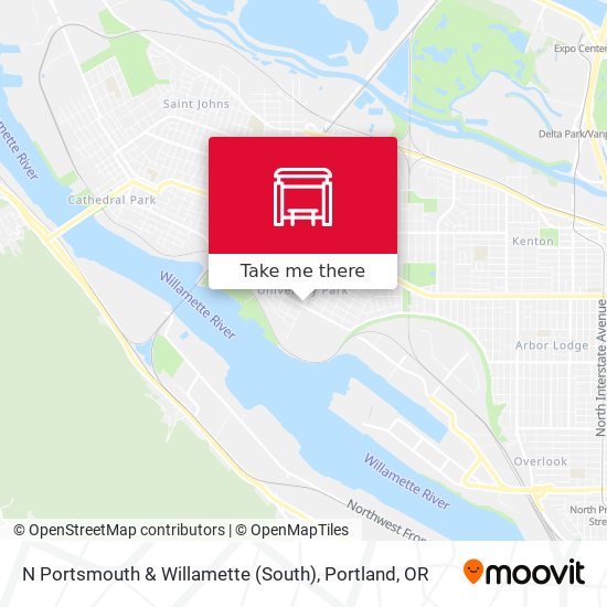 N Portsmouth & Willamette (South) map