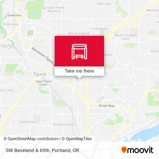 SW Beveland & 69th map