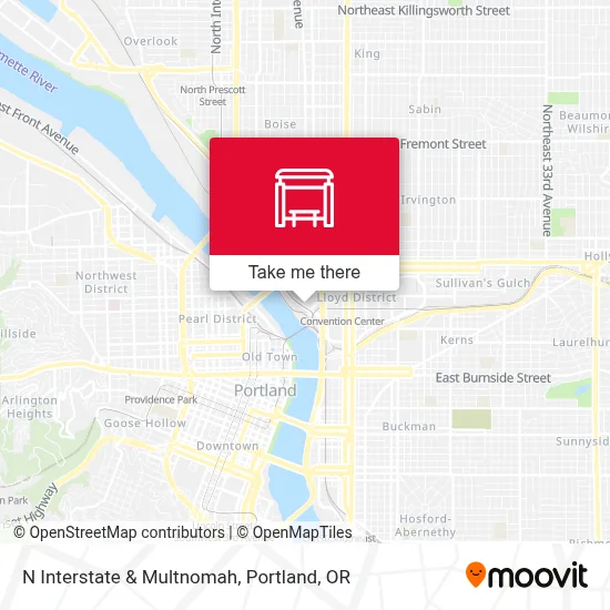 N Interstate & Multnomah map